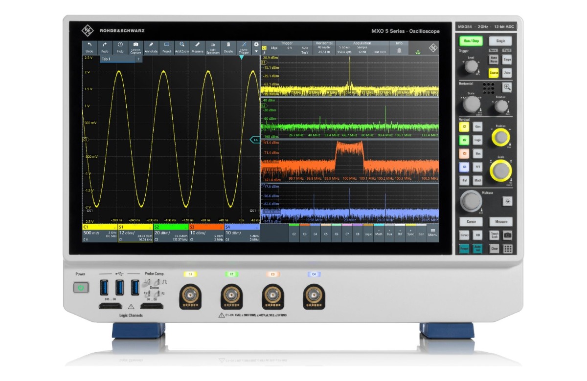 로데슈바르즈 MXO54-1000 1GHz R&S MXO 5 디지털 오실로스코프