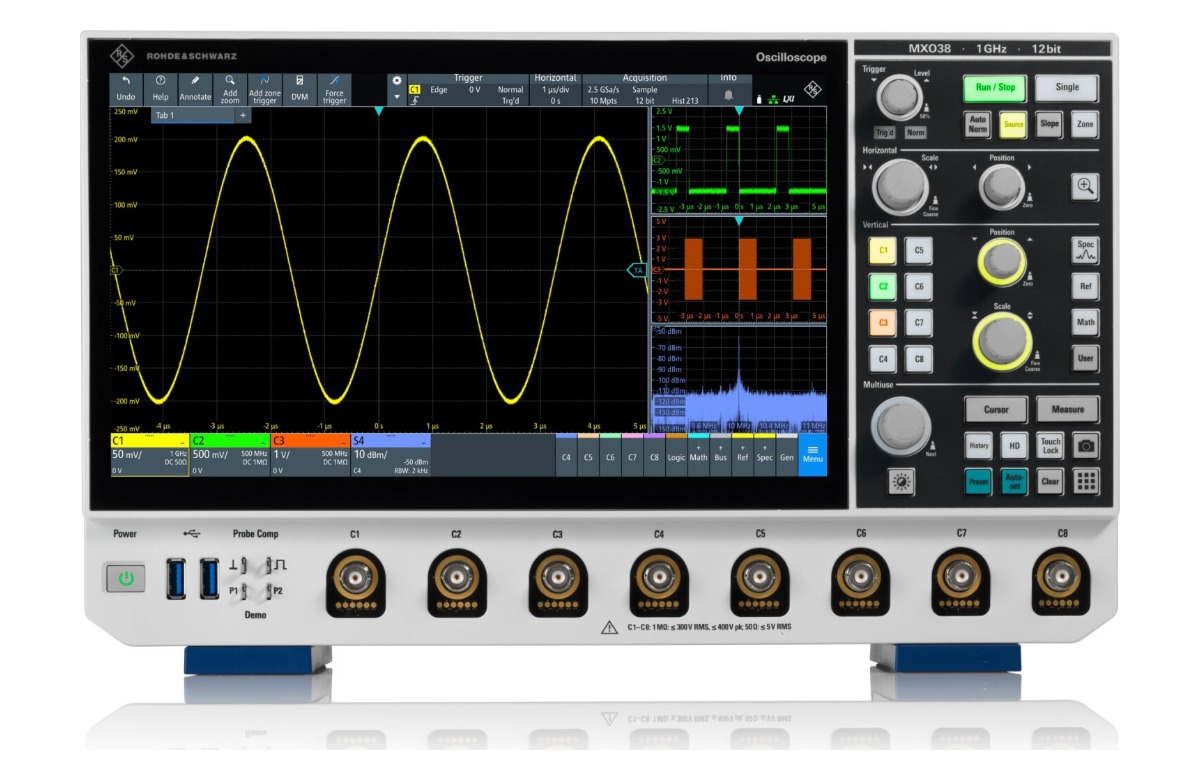 로데슈바르즈 MXO38-1000 1GHz R&S MXO 3 디지털 오실로스코프