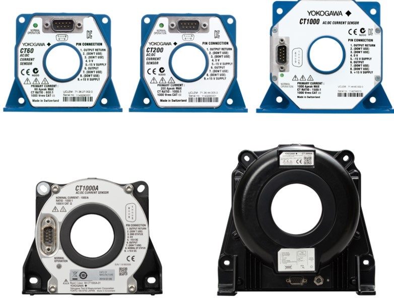 요꼬가와 AC/DC 전류 센서 CT60, CT200, CT1000, CT1000A, CT2000A 제품 라인업
