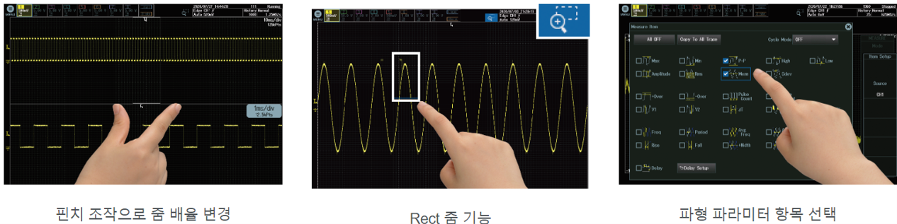 터치 스크린으로 조작하는 모습