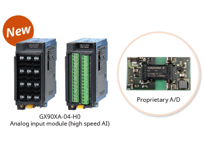 고속 아날로그 입력 모듈 GX90XA-04-H0와 독자 개발 A/D 컨버터