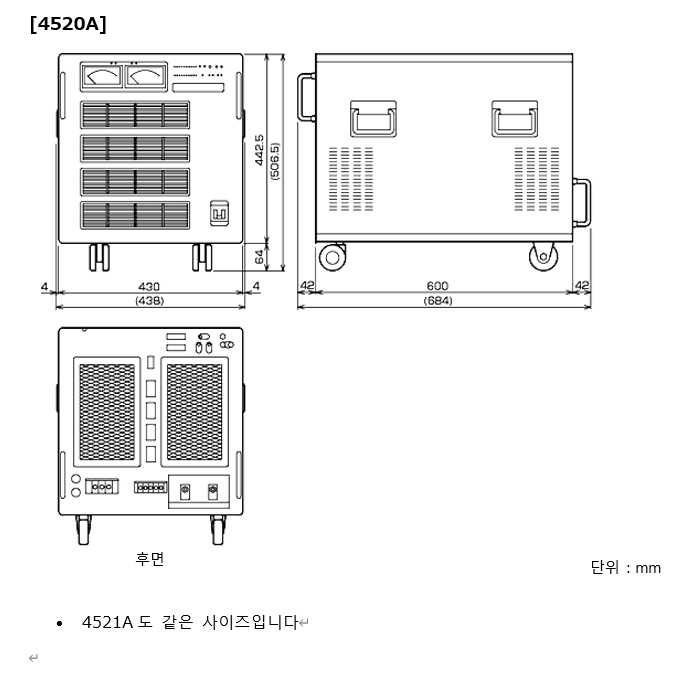 NF 4520A 4521A 외형 치수도