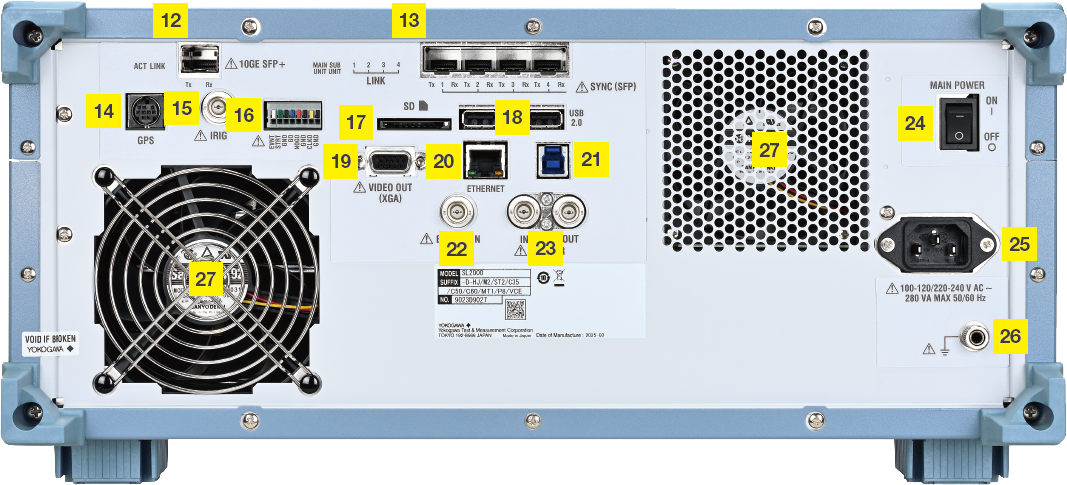 SL2000 후면 단자와 냉각 팬 배치