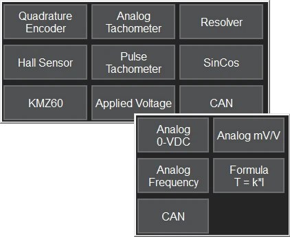 MDA 8000HD 지원 속도 토크 센서 종류