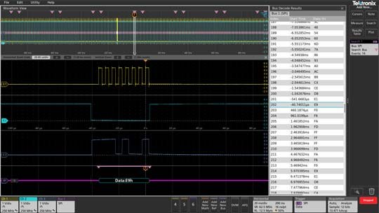 텍트로닉스 MSO44B SPI 시리얼 디코드