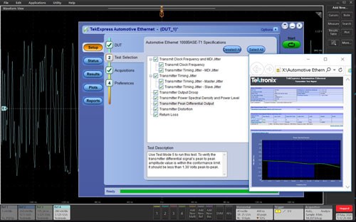 텍트로닉스 MSO64B 자동차 이더넷 측정 화면