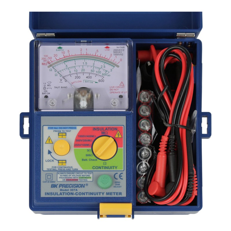 BK Precision 307A 아날로그 절연저항·도통 측정기 정면