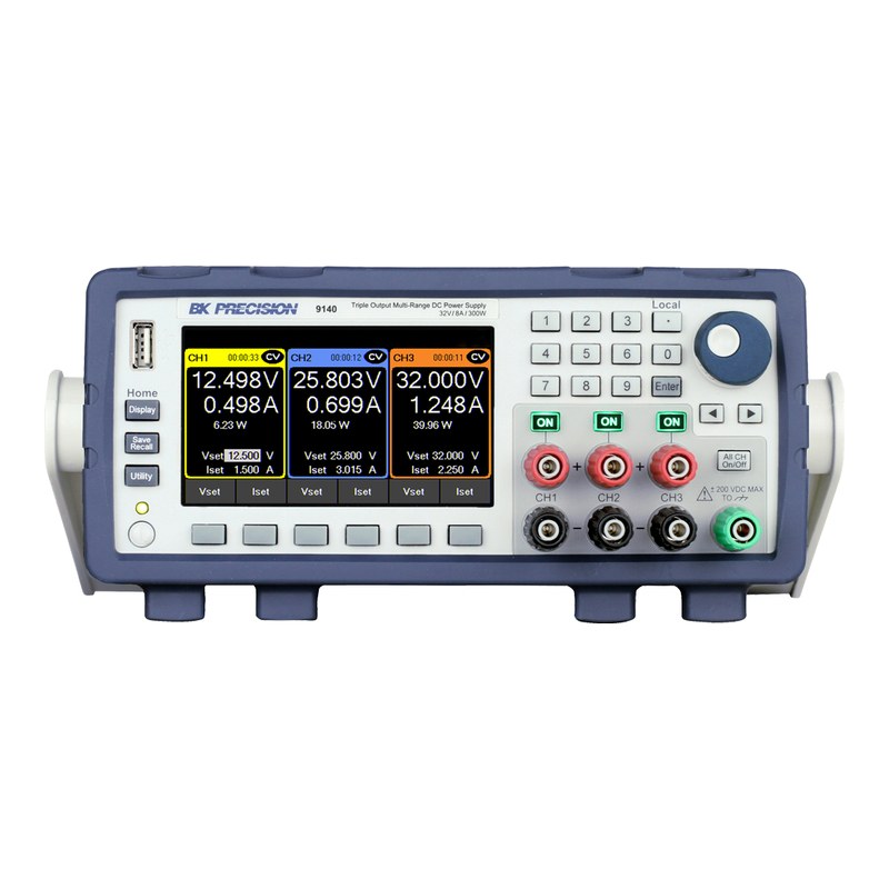 BK Precision 9140-GPIB 3채널 멀티레인지 DC 전원공급기 정면
